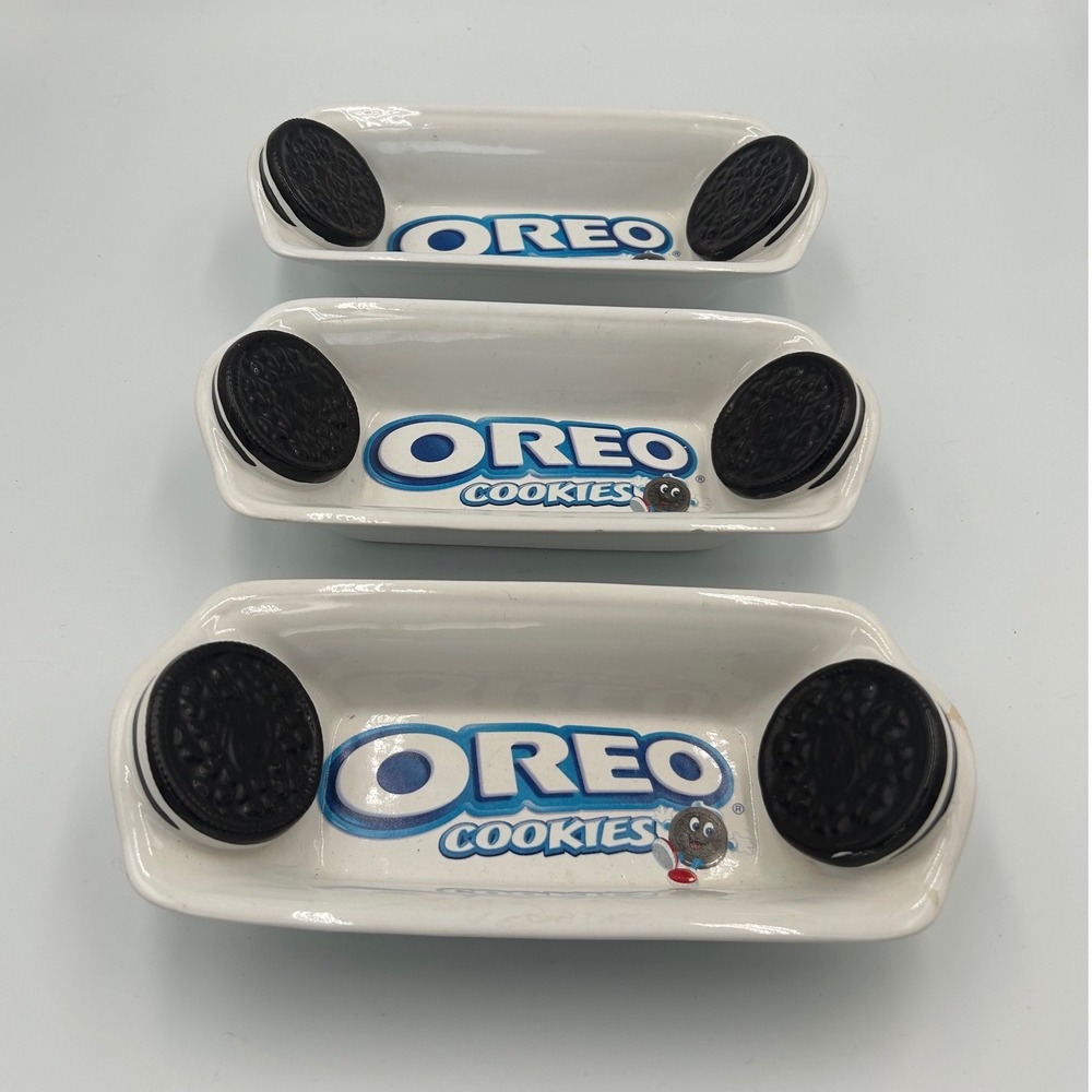 Kraft Oreo Cookies Ceramic Snack Dipping‎ Bowls Set of 3 Houston Harvest